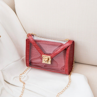 Pink Red Clear Purse