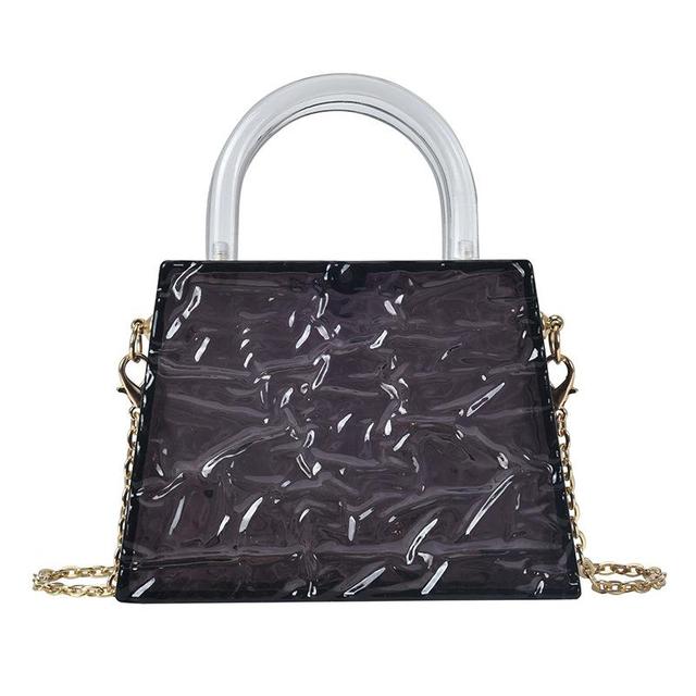 Stylish Clear Purple Purse With Chain Strap