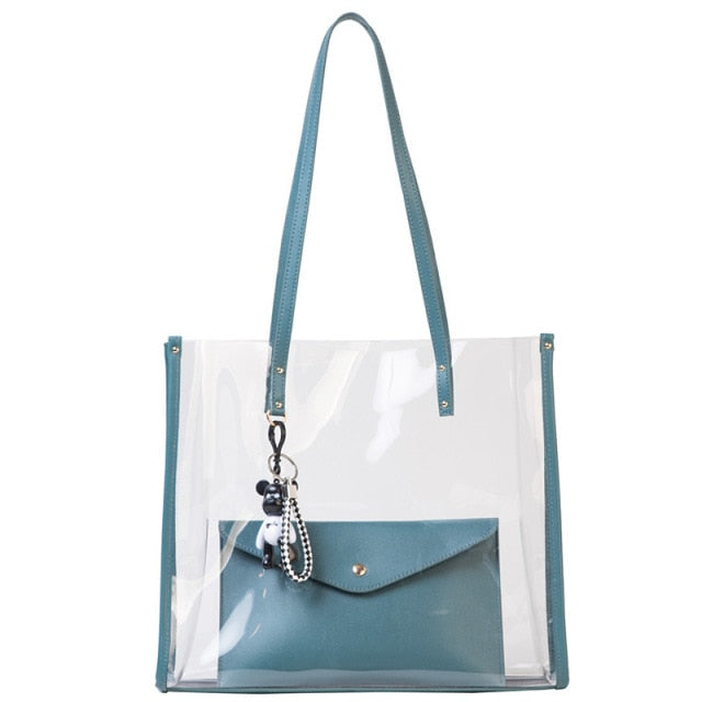 Green See Through Tote Bag