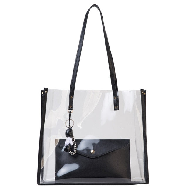 Black See Through Tote Bag