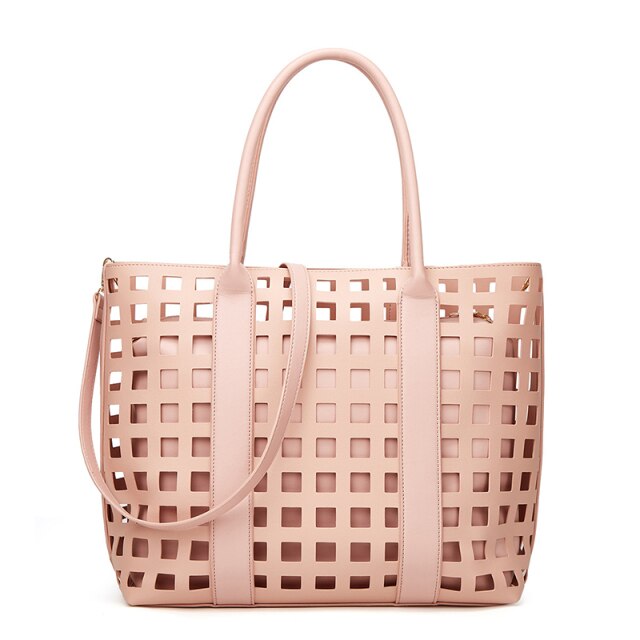 Pink Transparent Leather Bag