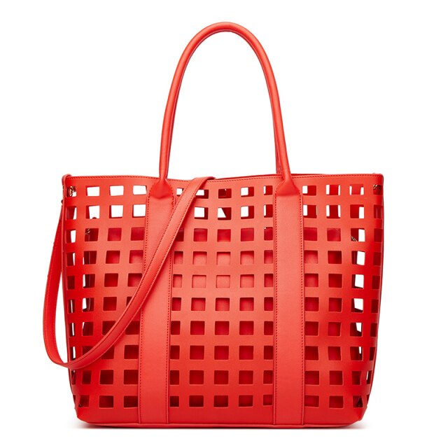 Red Transparent Leather Bag