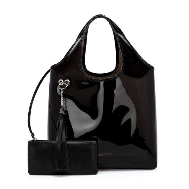 Black Colored Clear Tote Bag