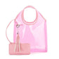 Pink Colored Clear Tote Bag