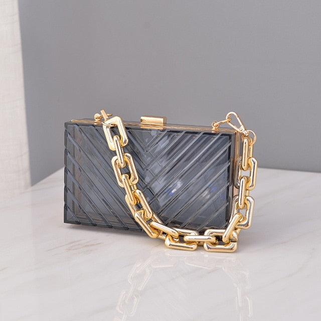 Black Clear Transparent Clutch Bag