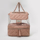 Pink Clear Leather Backpack