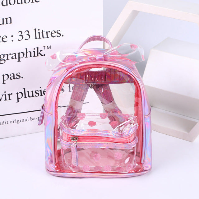 Pink Gold Clear Backpack